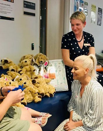 PJ Bear donations to a local hospital