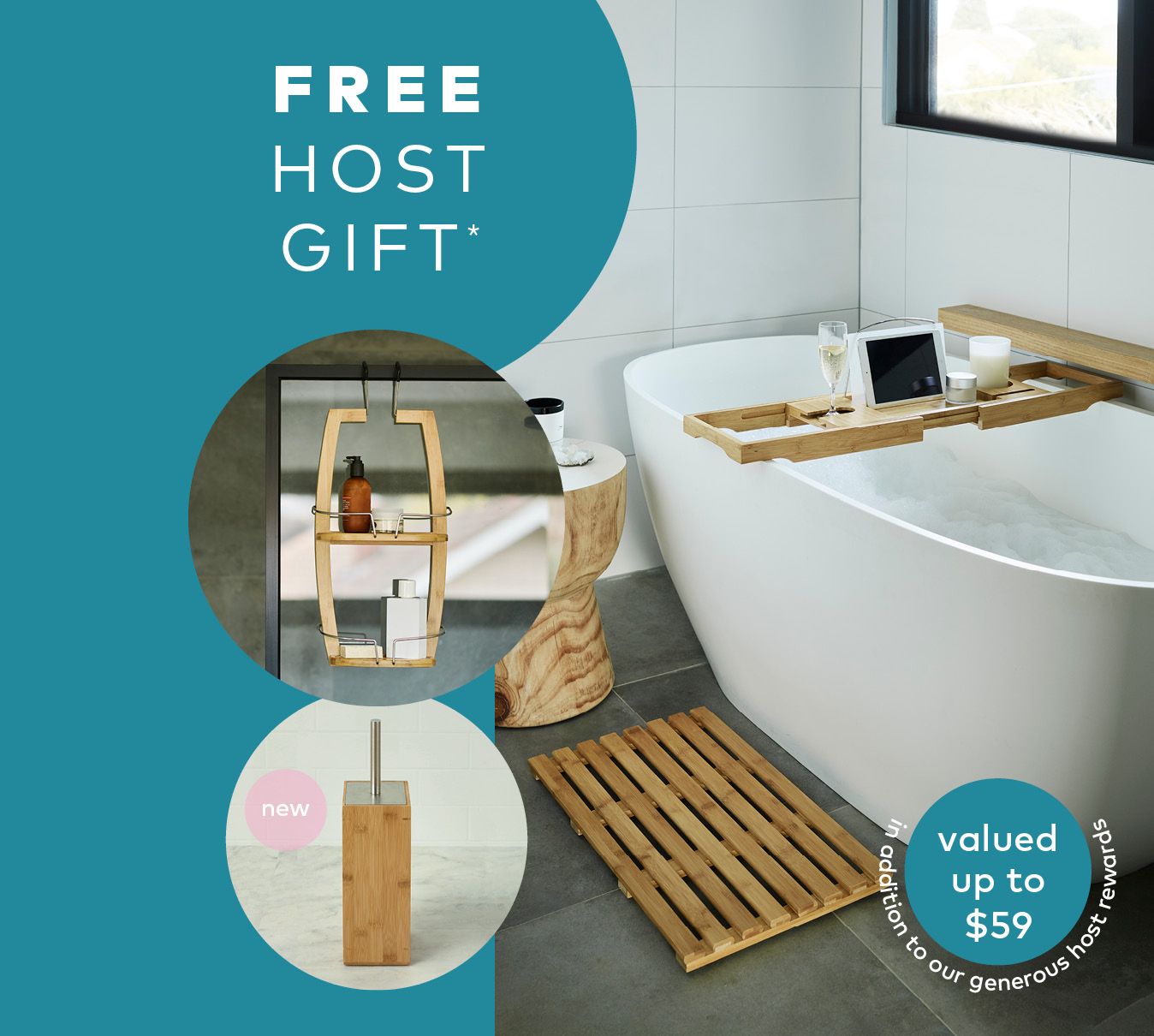 Free Bamboo Bathroom Accessory for qualifying hosts